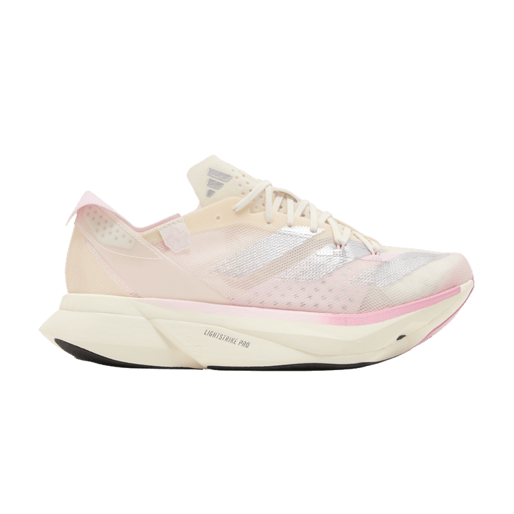 adidas Adizero Adios Pro 3 Chalk White Silver Metallic Clear Pink (Women's)