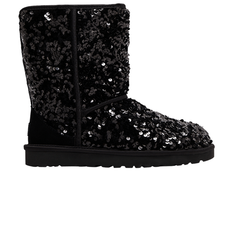 UGG Classic Short Chunky Sequin Boot Black (Women's)