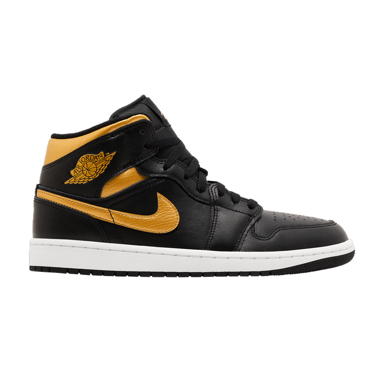 Jordan 1 Mid Black Metallic Gold