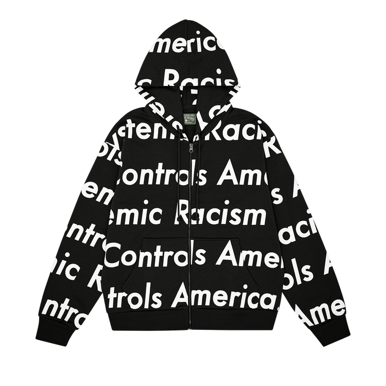 Denim Tears x Arthur Jafa Systemic Racism Controls America Zip Up Hoodie 'Black'