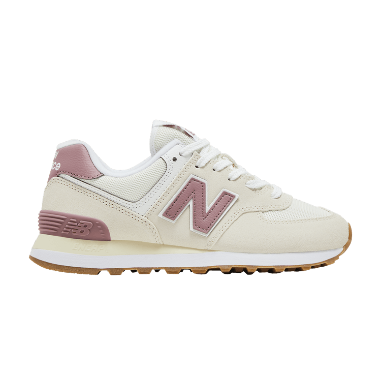 New Balance 574 Beige White Pink (Women's)