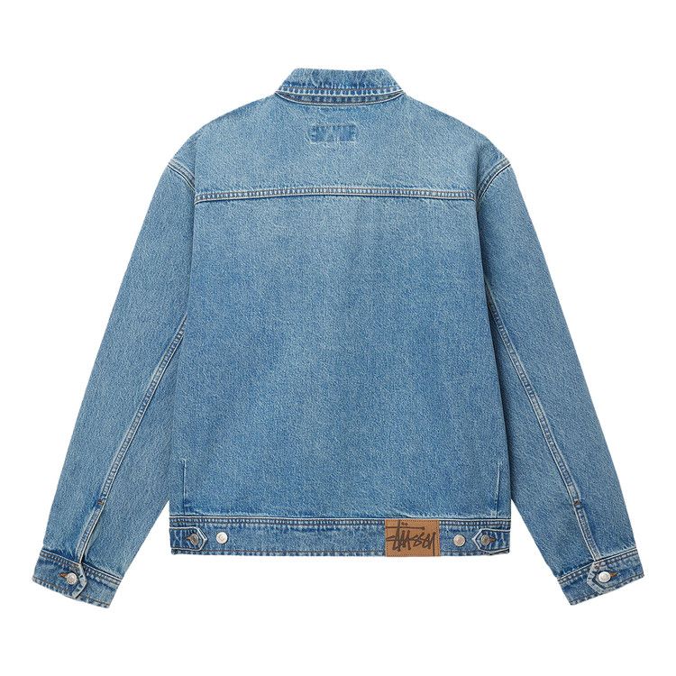 Stussy Denim Zip Work Jacket Washed Blue