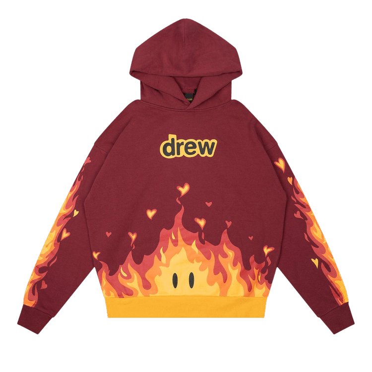 Drew House Secret Fire Oversized Hoodie 'Burgundy' - Side Kicks