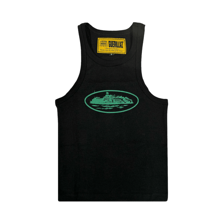 Corteiz Alcatraz Tank Top 'Black/Green' - Side Kicks