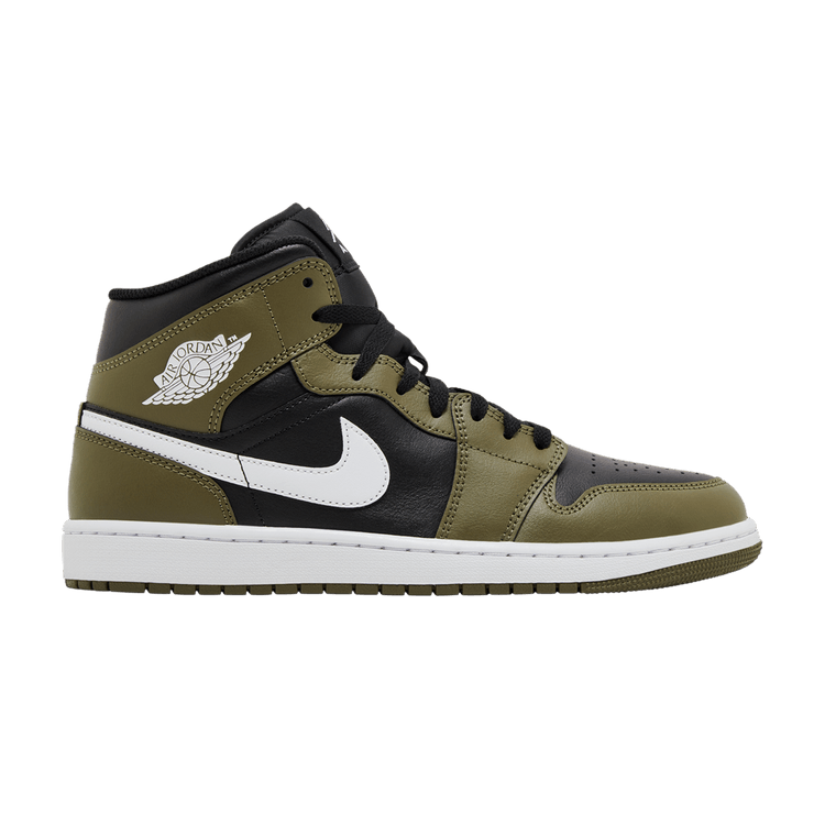 Jordan 1 Mid Black White Olive