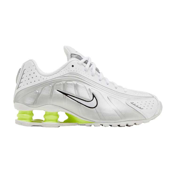 Nike Shox R4 White Metallic Silver Volt (Women's)