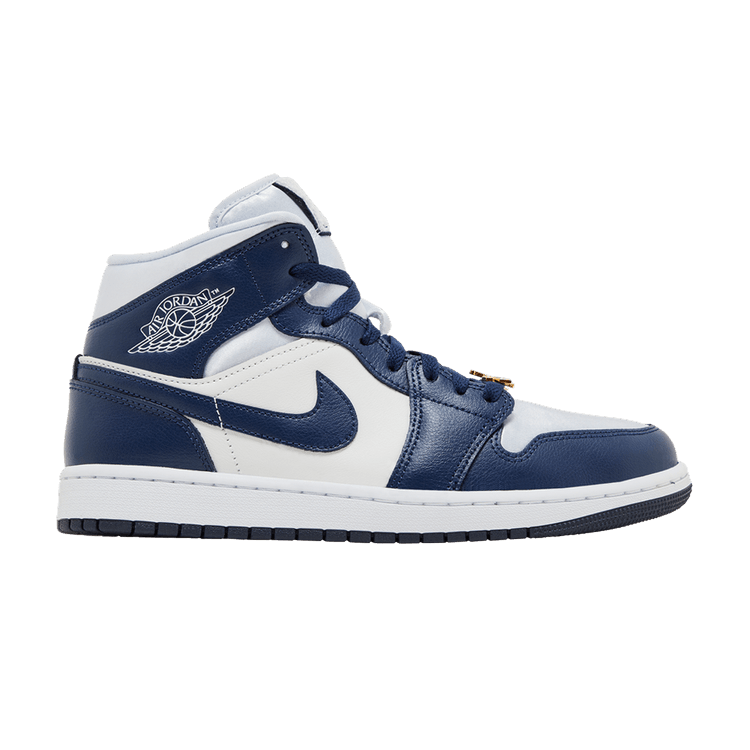 Jordan 1 Mid Football Grey White Midnight Navy (Women's)