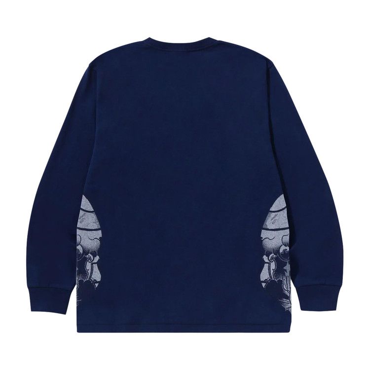 BAPE A Bathing Ape Japanese Tattoo Side Big Ape Head Long Sleeve Tee Black