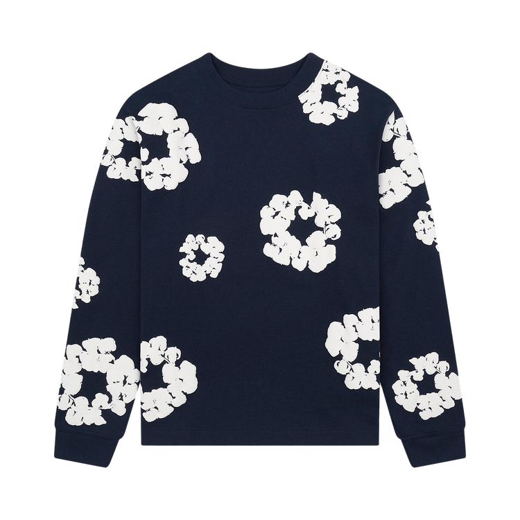 Denim Tears Long-Sleeve Wreath Tee 'Navy'