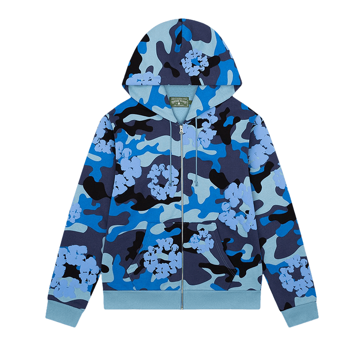 Denim Tears The Wreath Zip Hoodie 'Blue Camo'