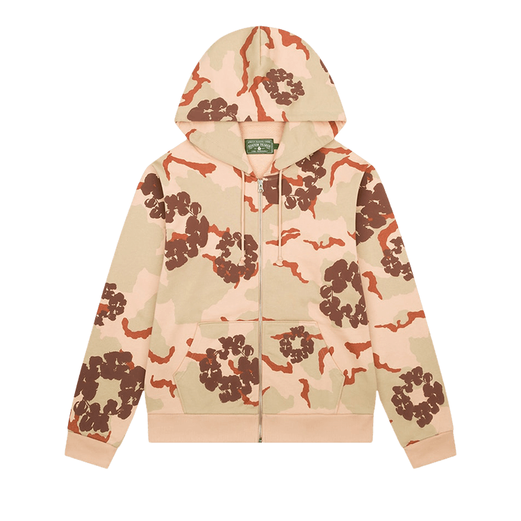 Denim Tears The Wreath Zip Hoodie 'Brown Camo'