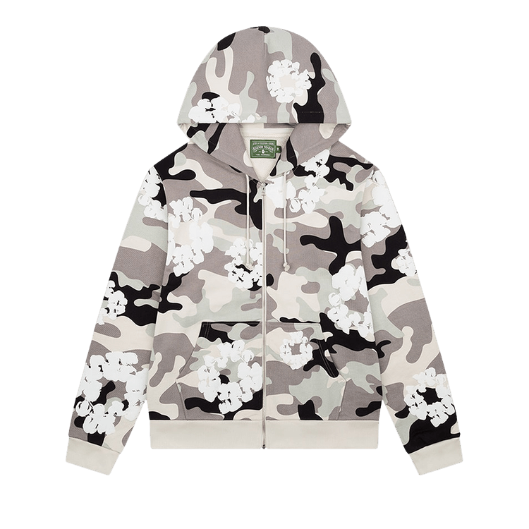 Denim Tears The Wreath Zip Hoodie 'White Camo'