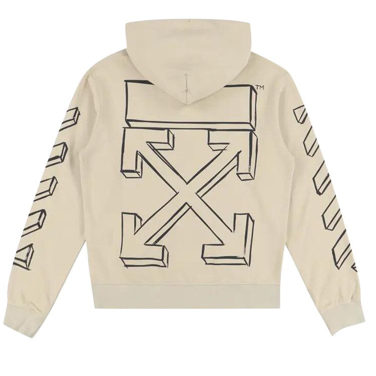 OFF-WHITE Outlin Marker Arrow Slim Hoodie Sand/Black