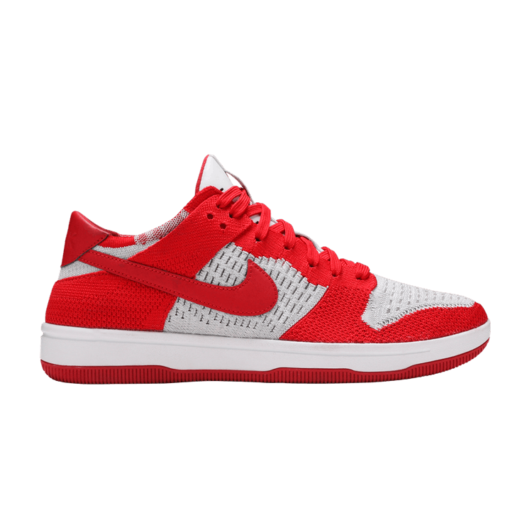 Nike Dunk Low Flyknit University Red Wolf Grey