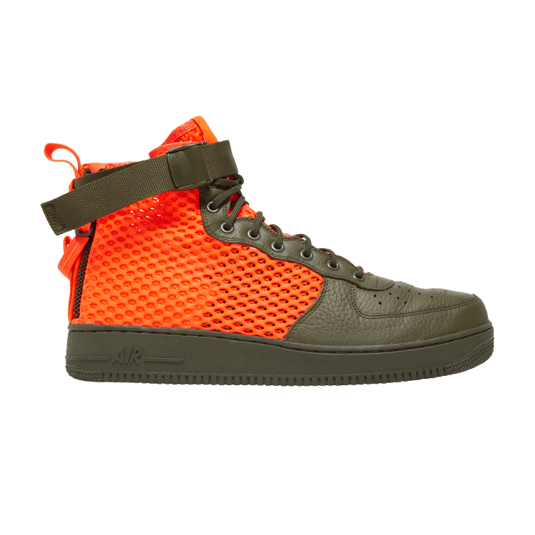 Nike SF Air Force 1 Mid Cargo Khaki Total Crimson