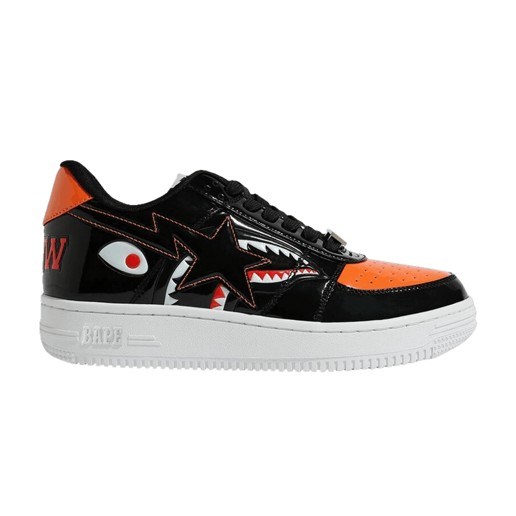 A Bathing Ape Bape Sta Low Mad Shark Black Orange