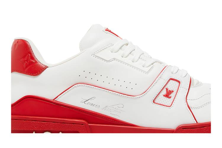 Louis Vuitton Trainer White Red Signature