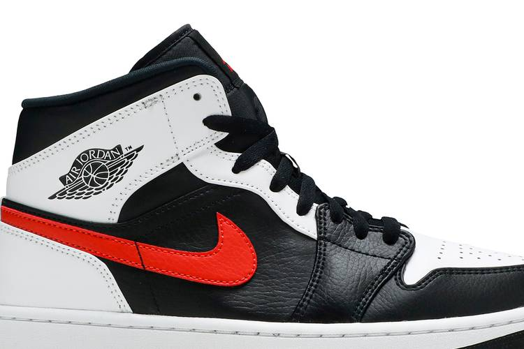 Jordan 1 Mid Black Chile Red White