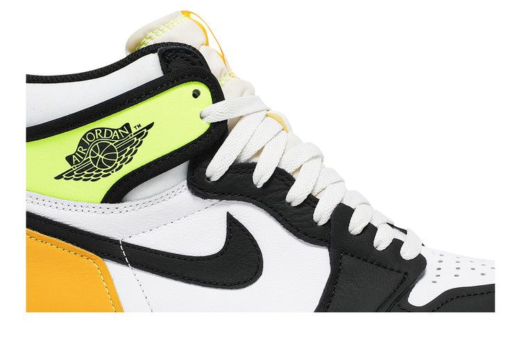 Jordan 1 Retro High White Black Volt University Gold