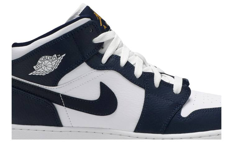 Jordan 1 Mid White Metallic Gold Obsidian (GS)