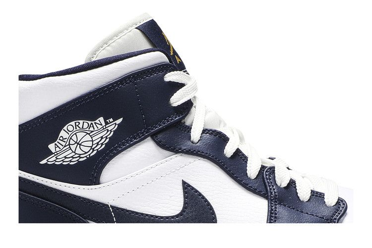 Jordan 1 Mid White Metallic Gold Obsidian