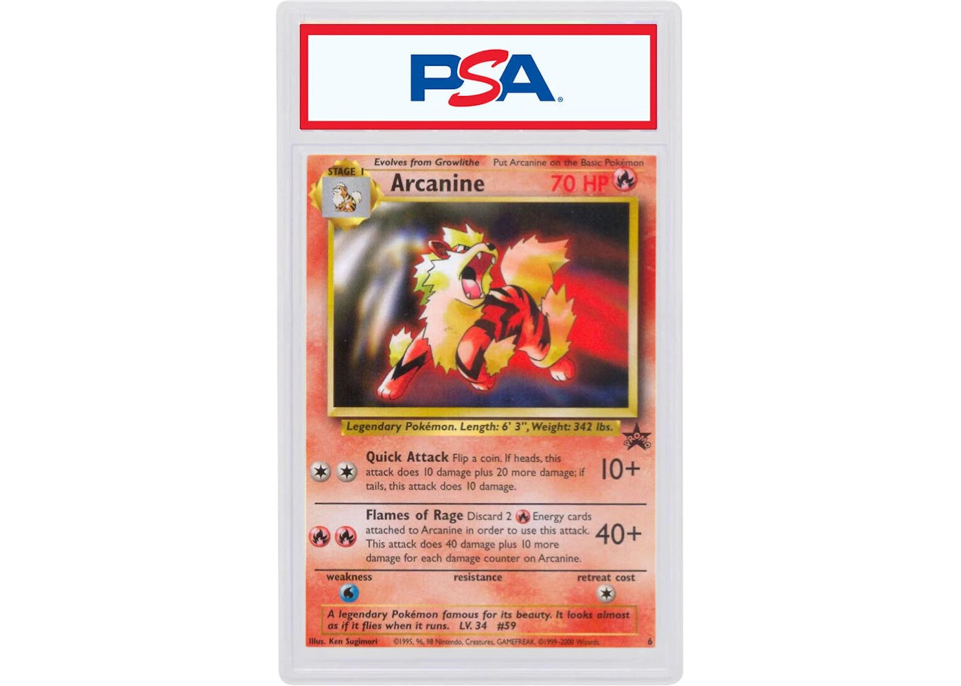 2000 Pokemon Promo Black Star 6 ARCanine Pokemon League (PSA or BGS Graded)