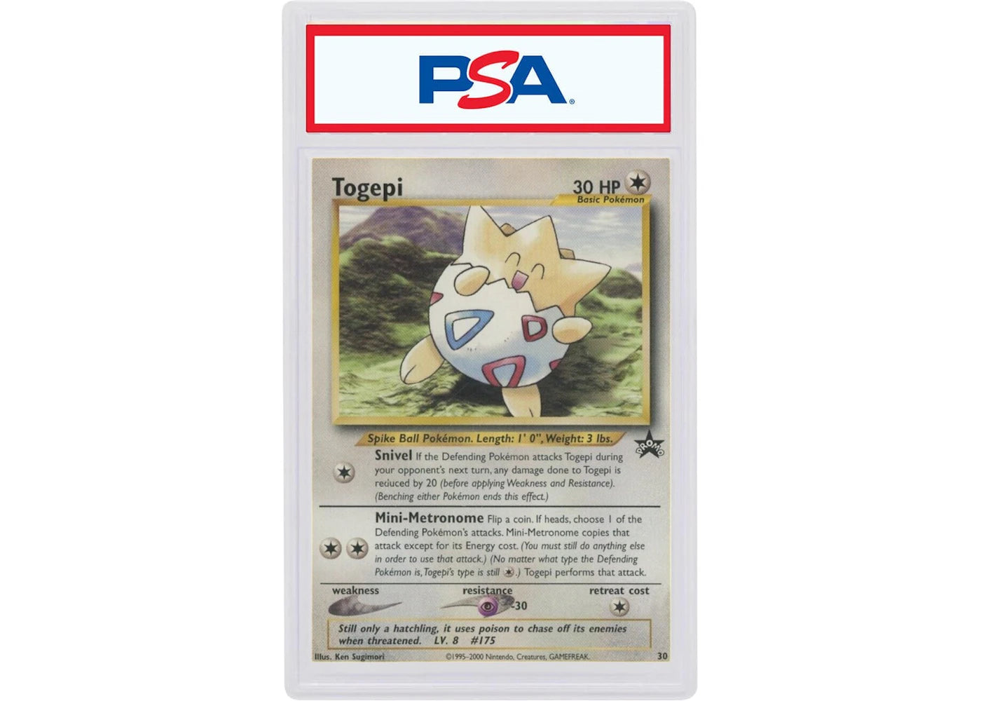 2001 Pokemon Promo Black Star 30 Togepi Pokemon League (PSA or BGS Graded)