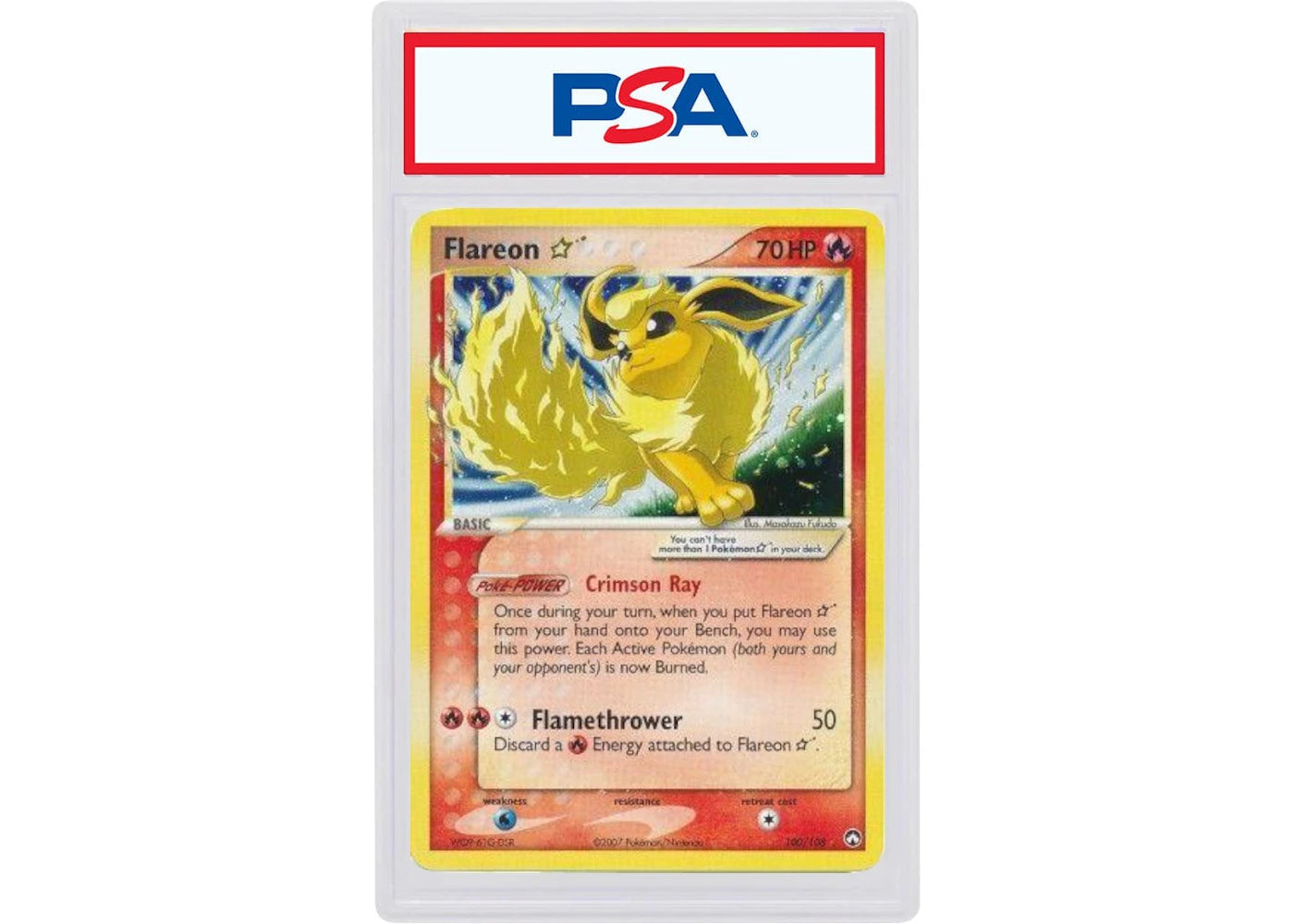 2007 Pokemon ex Power Keepers 100 Flareon-Holo Gold Star (PSA or BGS Graded)
