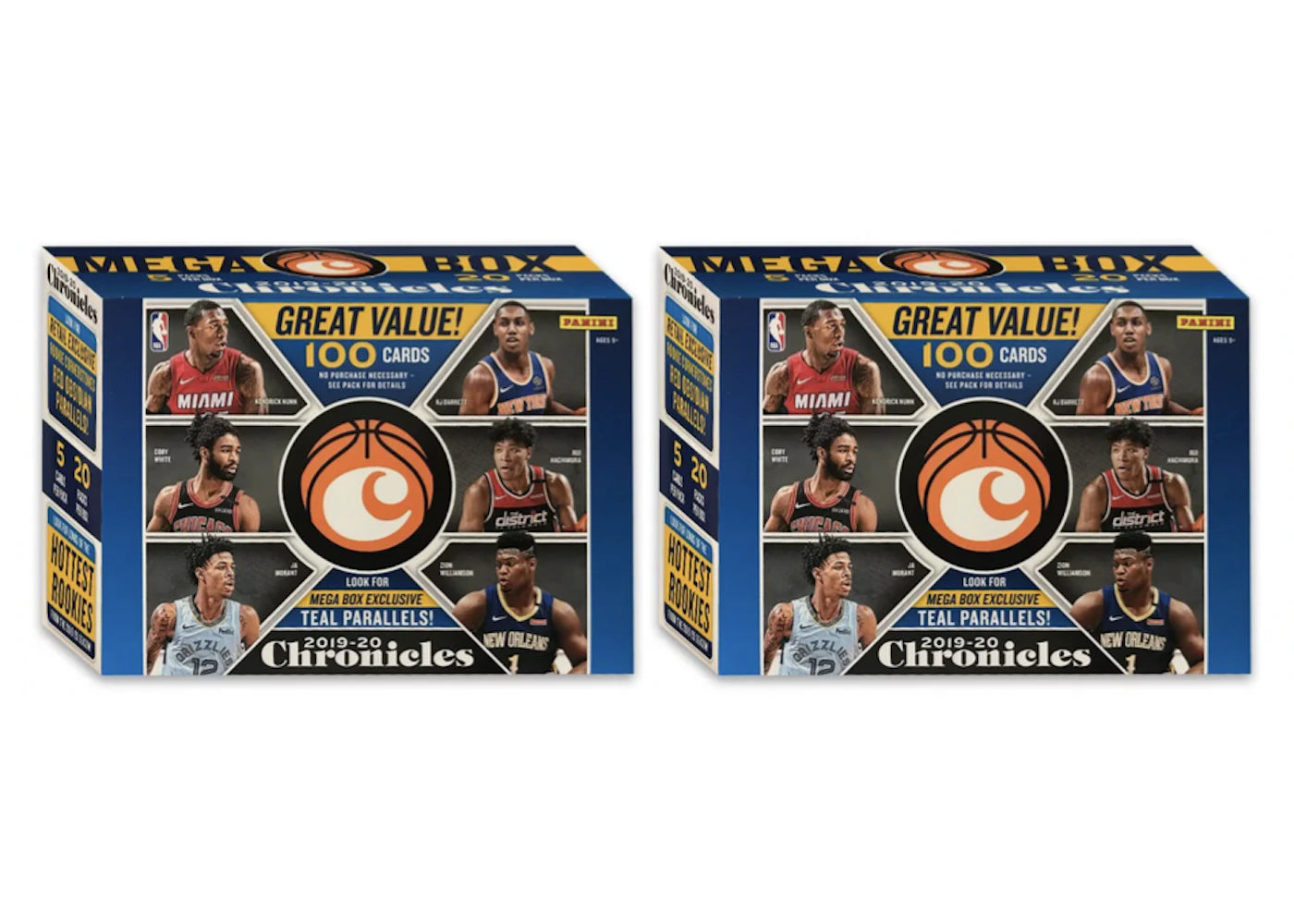 2019-20 Panini Chronicles Basketball 100 ct. Mega Box 2x Lot