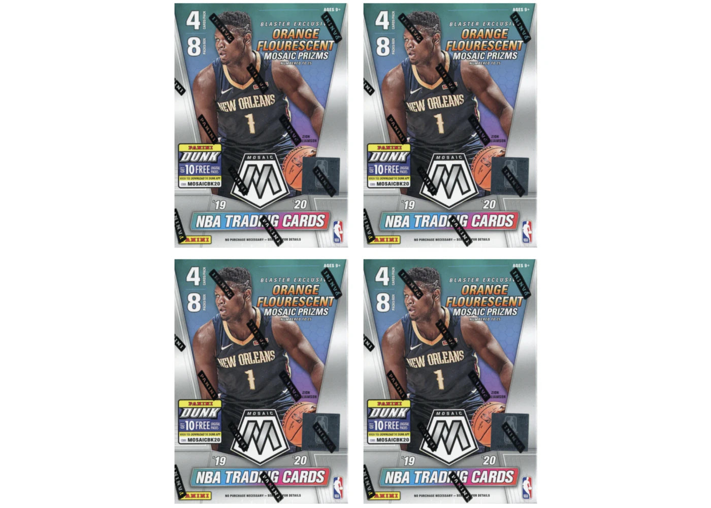 2019-20 Panini Mosaic Basketball Blaster Box 4x Lot