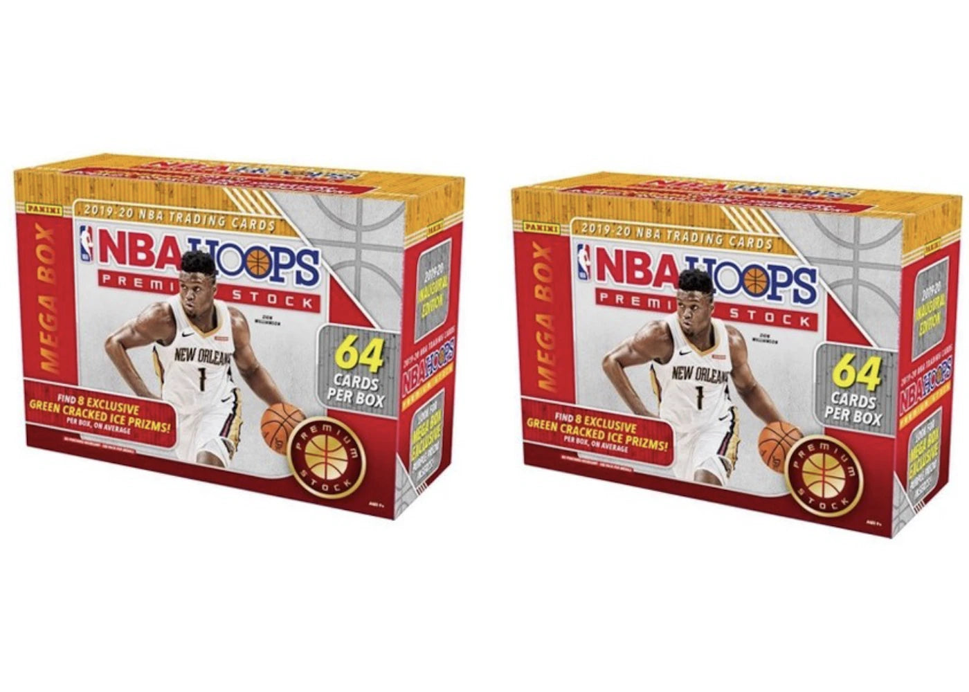 2019-20 Panini NBA Hoops Premium Stock Basketball Mega Box 64 ct. 2x Lot
