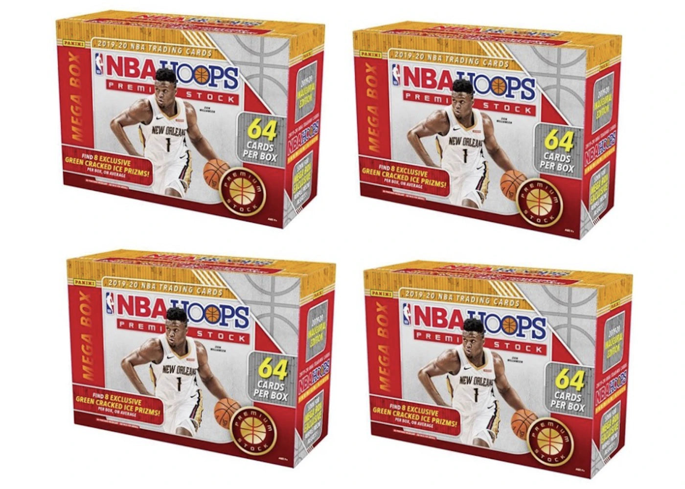 2019-20 Panini NBA Hoops Premium Stock Basketball Mega Box 64 ct. 4x Lot
