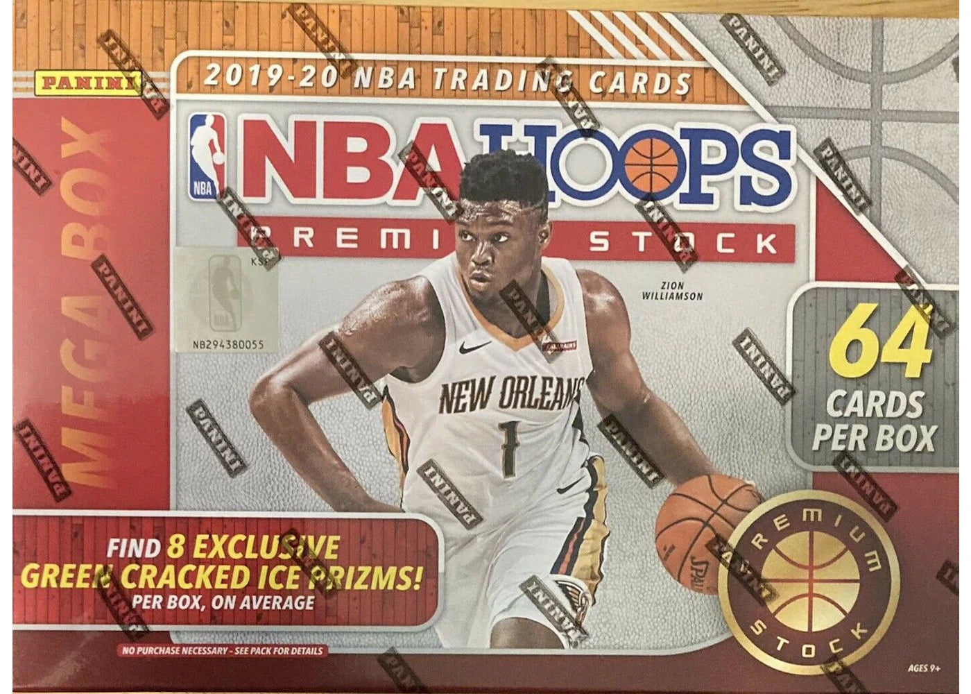 2019-20 Panini NBA Hoops Premium Stock Basketball Mega Box 64 ct.