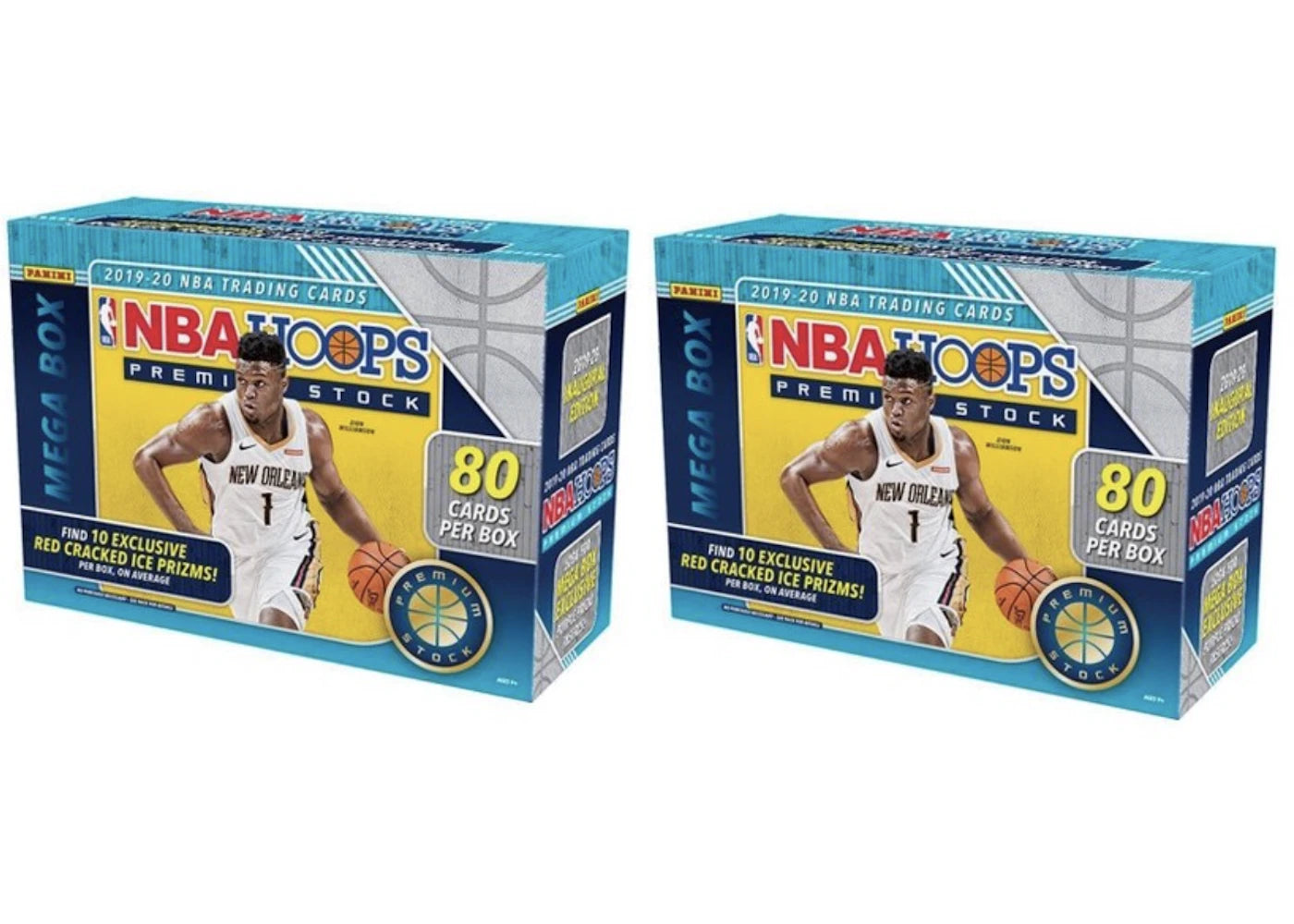 2019-20 Panini NBA Hoops Premium Stock Basketball Mega Box 80 ct. 2x Lot
