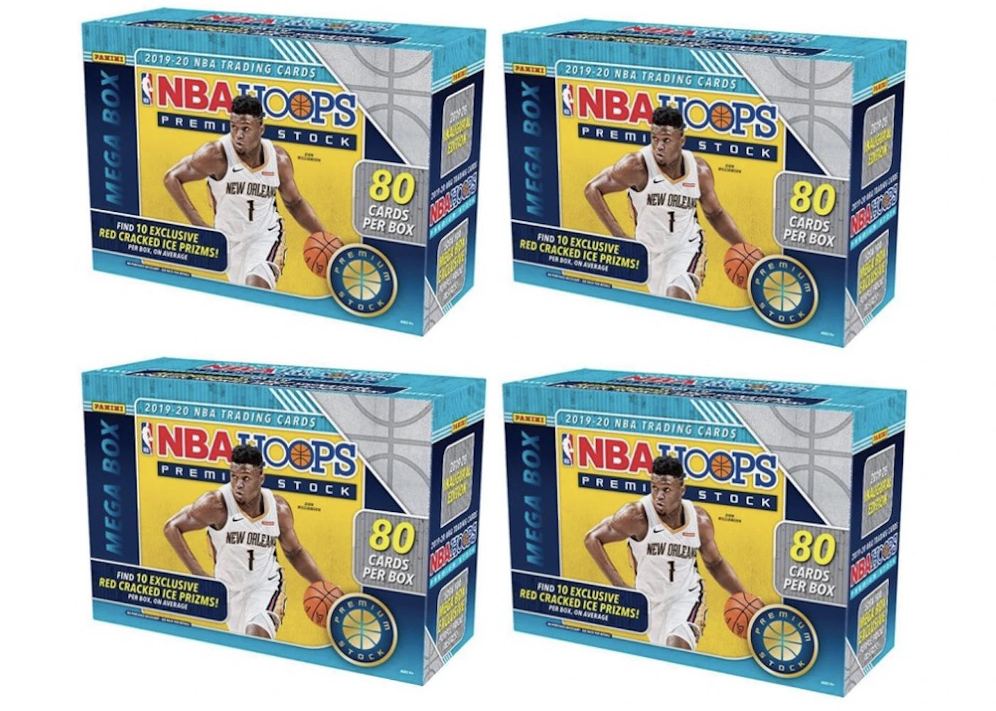 2019-20 Panini NBA Hoops Premium Stock Basketball Mega Box 80 ct. 4x Lot
