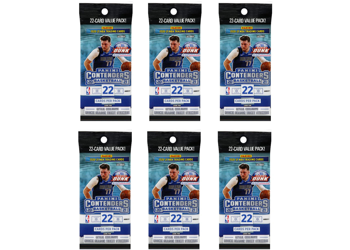 2020-21 Panini Contenders Basketball Fat Pack 6x Lot