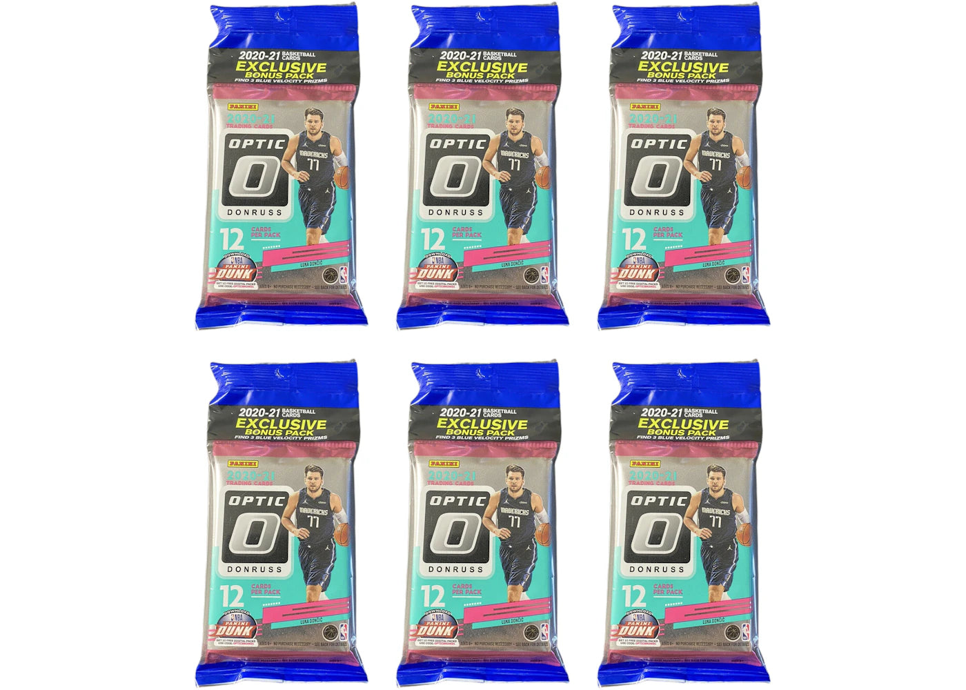 2020-21 Panini Donruss Optic Basketball Cello Pack 6x Lot