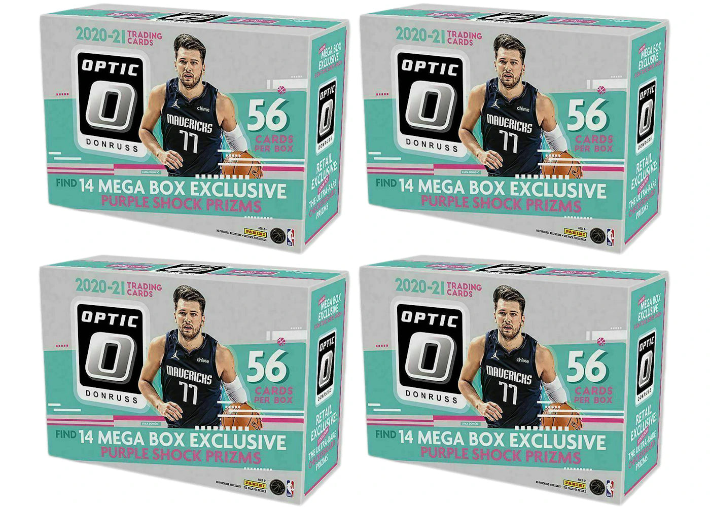 2020-21 Panini Donruss Optic Basketball Mega Box (Purple Shock Prizms) 4x Lot
