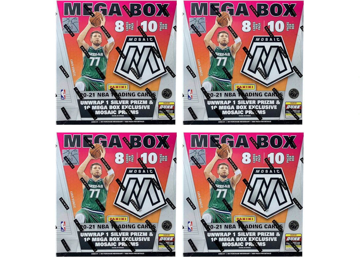 2020-21 Panini Mosaic Basketball Walmart Mega Box (Reactive Blue Prizms) 4x Lot