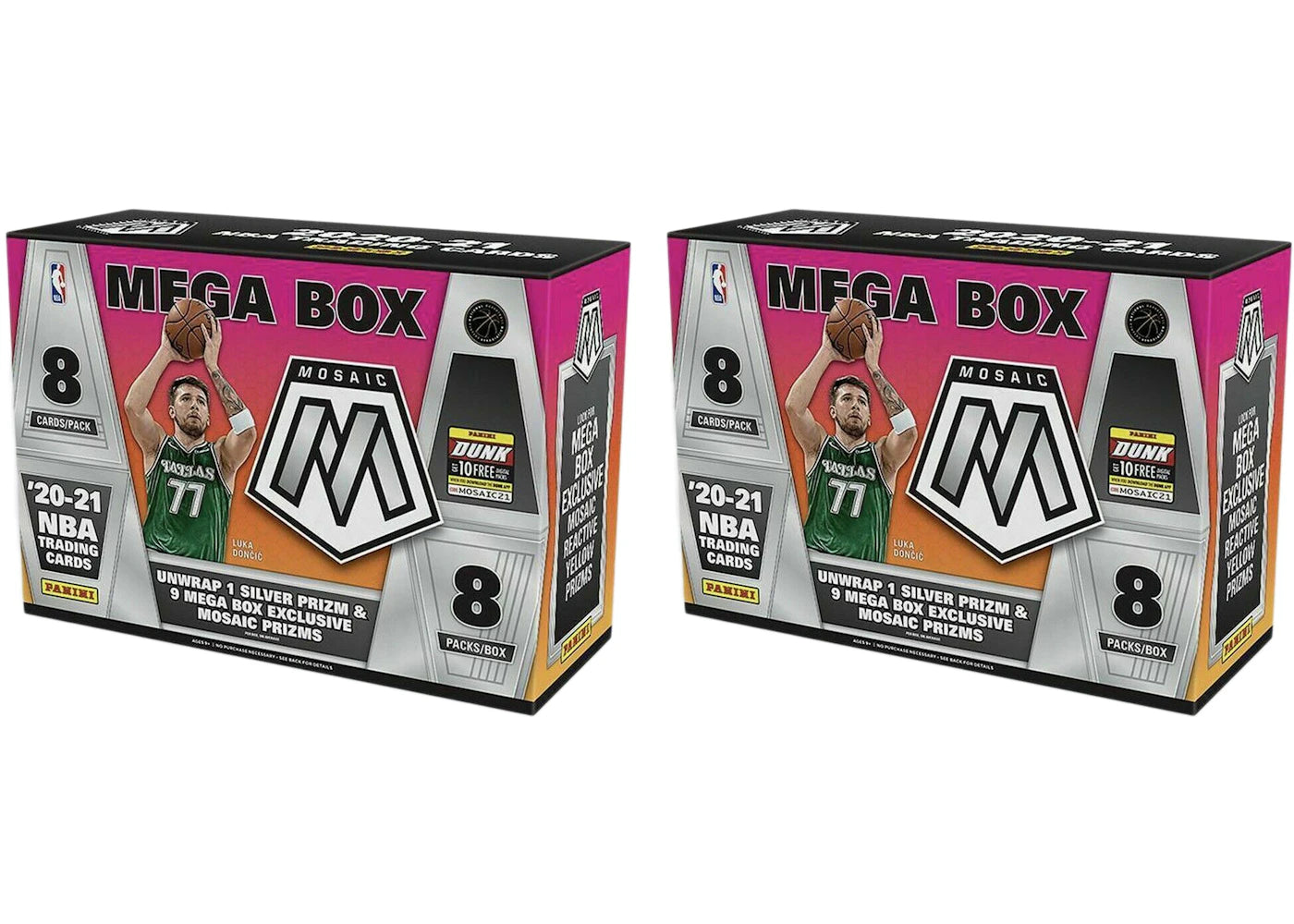 2020-21 Panini Mosaic Basketball Target Mega Box (Reactive Yellow Prizms) (8 Packs) 2x Lot