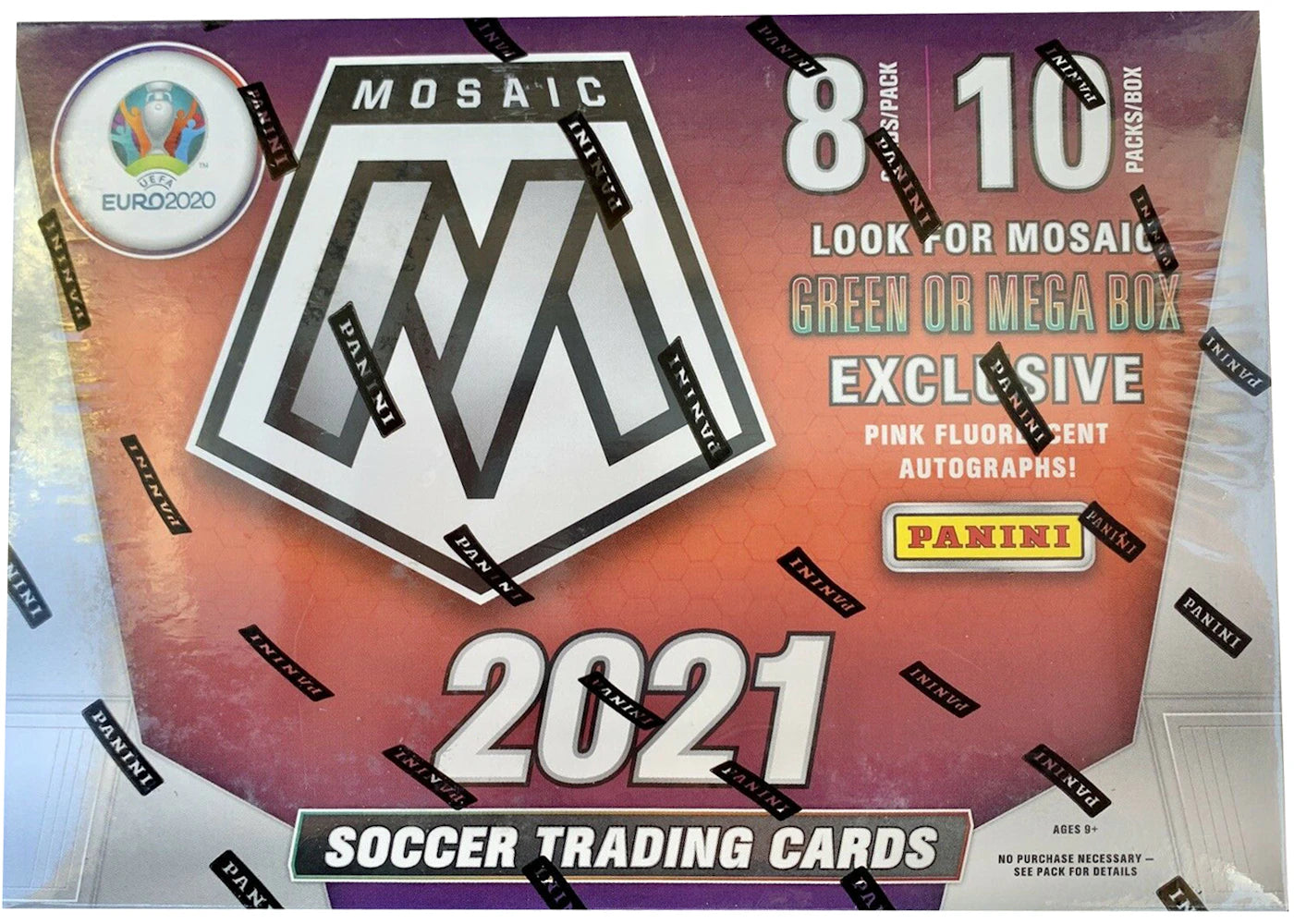 2020-21 Panini Mosaic UEFA Euro Soccer Mega Box (Pink Fluorescent Autographs)