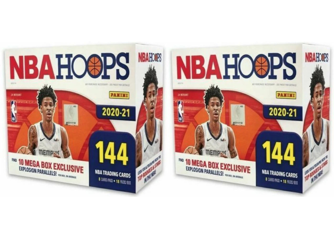 2020-21 Panini NBA Hoops Basketball Mega Box 144 Cards 2x Lot