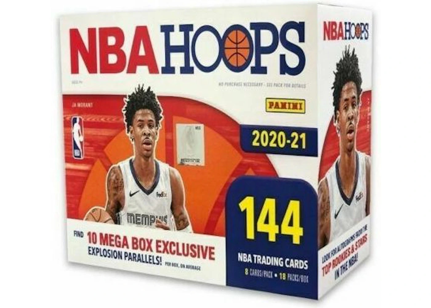 2020-21 Panini NBA Hoops Basketball Mega Box 144 Cards