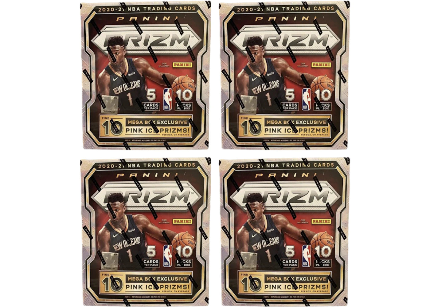 2020-21 Panini Prizm Basketball Mega Box (Pink Ice Prizms) 4x Lot