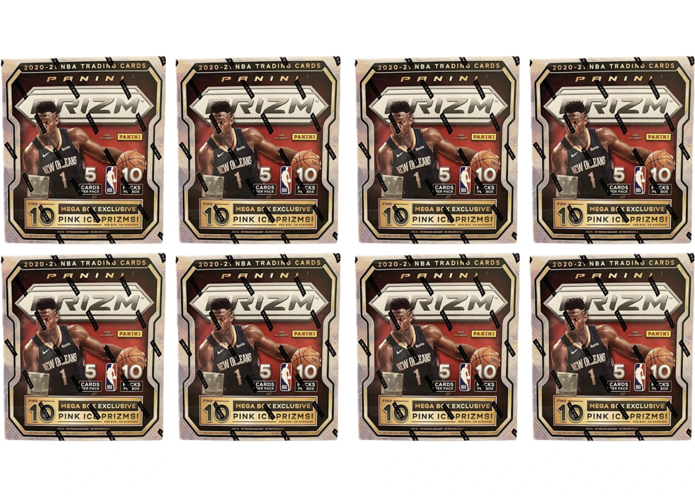 2020-21 Panini Prizm Basketball Mega Box (Pink Ice Prizms) 8x Lot