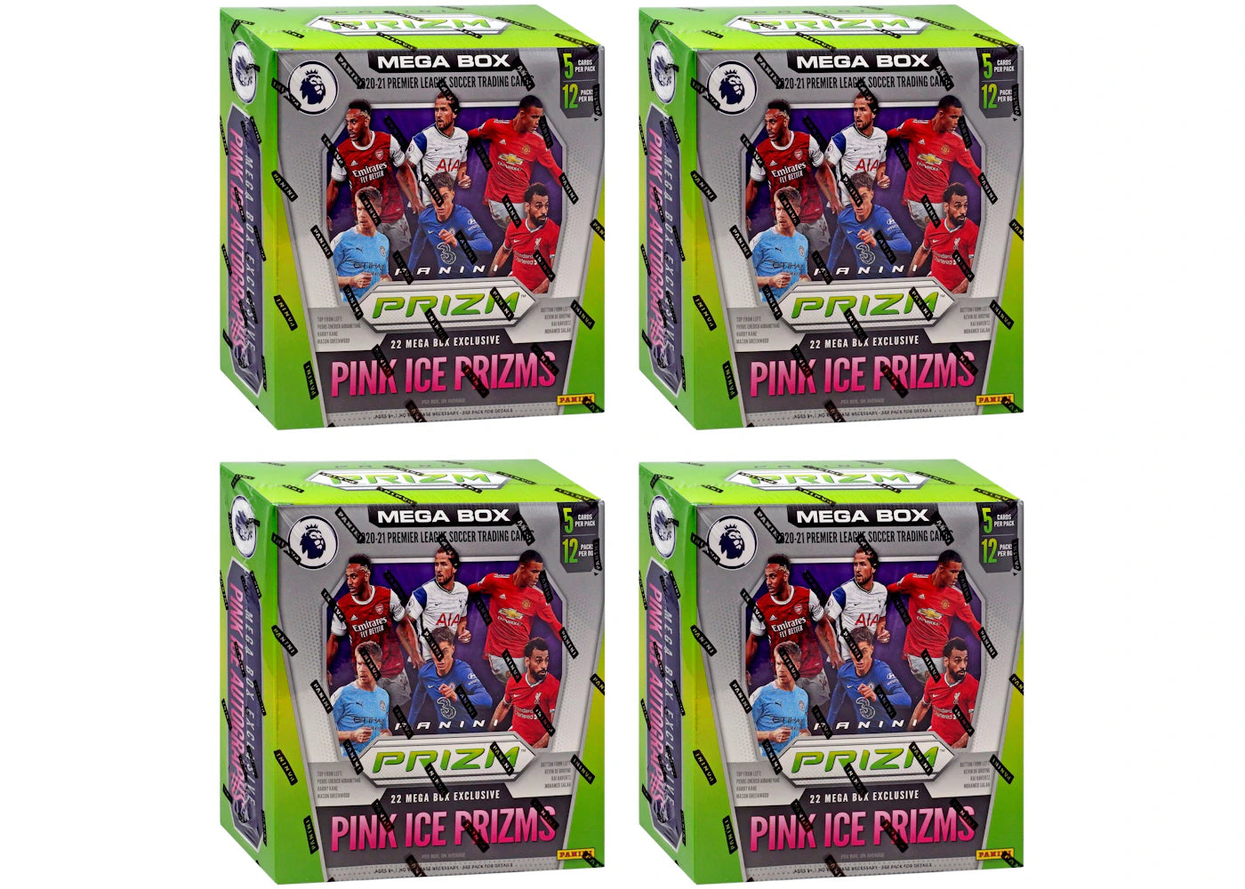 2020-21 Panini Prizm Premier League Soccer Mega Box (Pink Ice Prizms) 4x Lot