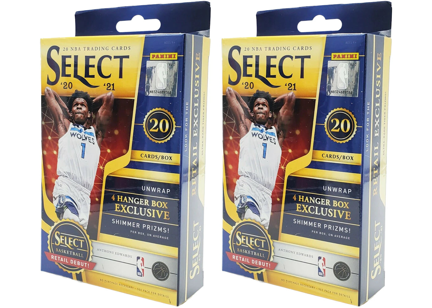 2020-21 Panini Select Basketball Hanger Box (Shimmer Prizms) 2x Lot