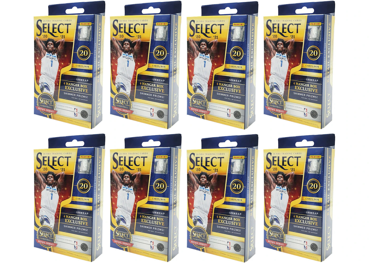 2020-21 Panini Select Basketball Hanger Box (Shimmer Prizms) 8x Lot