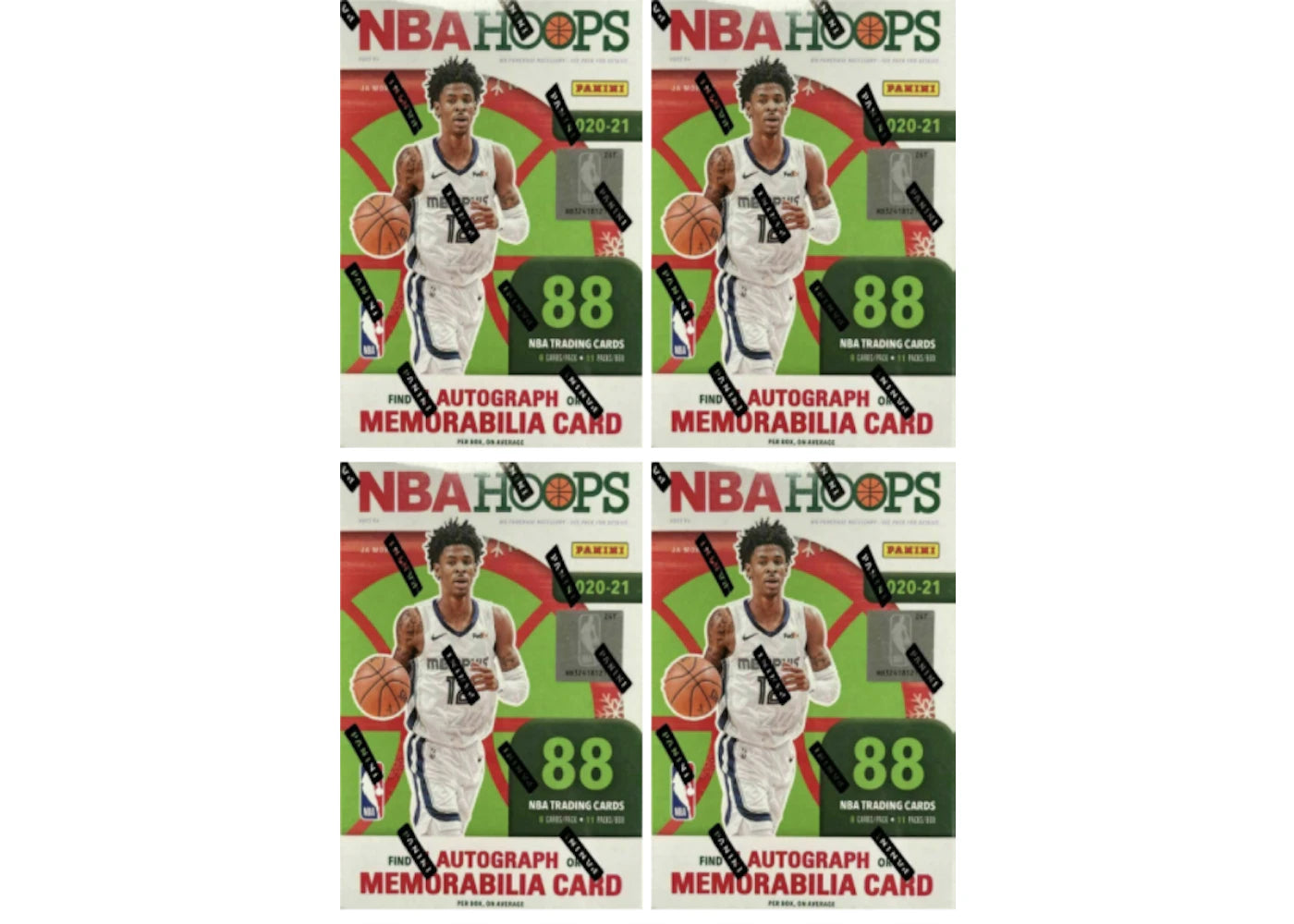 2020-21 Panini Hoops Basketball Winter Blaster Box 4x Lot