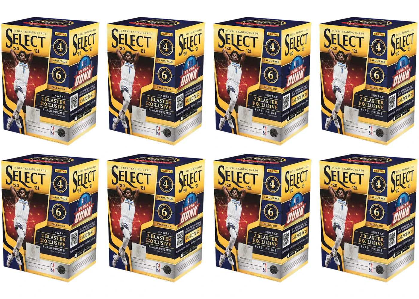 2020-21 Panini Select Basketball Blaster Box (Flash Prizms) 8x Lot